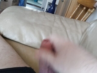 My Friend Is Lying Down and Playing with His Cock, Jerking It off Until He Cums