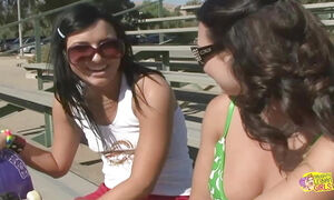Skater Chick Gets Her Cunt Licked by a Horny Brunette After They Meet Spontaneously