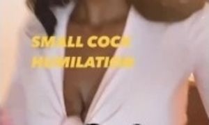 Big titty slut humiliates small cock gives sissy boy instructions