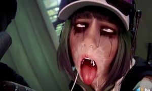 Ela extreme throat fuck with cum inside throat (Rainbow Six Siege 3d animation with sound)