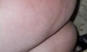 my submissive bbw slut wife swallow a big cock and rides ob huge dildo