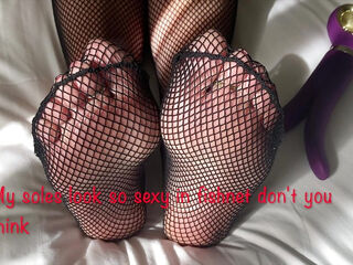 Mrs Mature Feet wearing her Fishnet Dress for you all