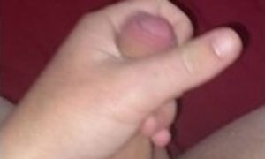 White male with a tender fat cock masturbating solo at home while his wife is at work.