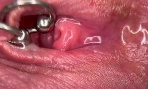 Really Close Up Macro my Pierced Clit and Pussy until get Very Wet