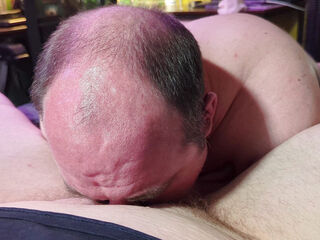 "Moustache Milk" -  Don K "Mister Moustache" Dick sucks bubba bear Rusty Piper's fat cock until it cums-cornfedMTdads