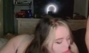 I got cum shot all over my face and hair after a sloppy bj