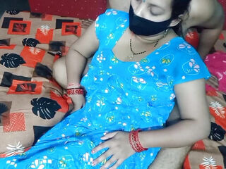 Indian housewife having romance with her husband.
