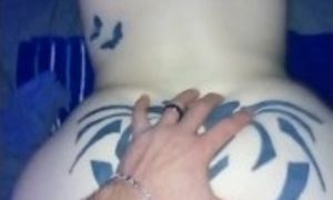 Big ass tatted brunette milf takes it from the back