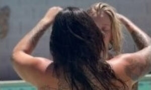 Ripping off her bikini while we makeout in the pool