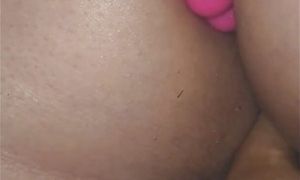 Anal beads inserted in asshole