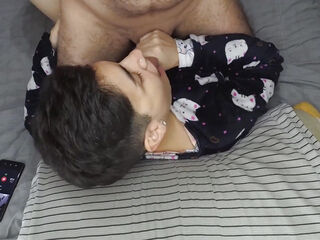 Handjob and Cum Mouthful Before Bed