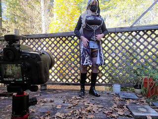 Crossdresser Jon Scarecrow BTS photoshoot