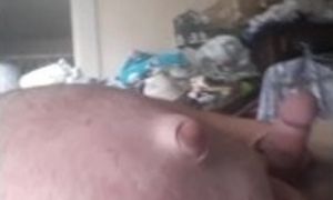 Fat daddy worships his cock