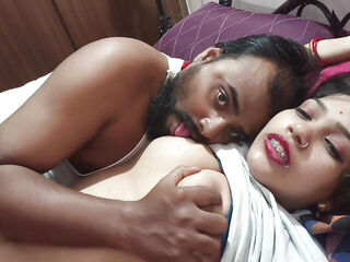 Desi indian girl big boob press by her boyfriend at home