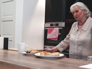 Granny Next Door Invited Her Muscular Neighbor Over to Her Place
