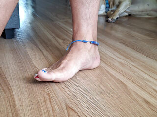 Changing sandals on my cute, pedicured feet
