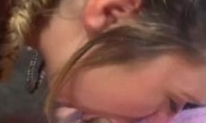 Blonde babe gets throat fucked like a champ!