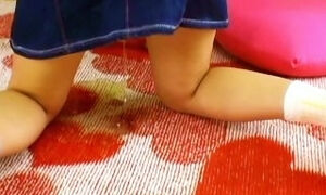 Nice Crawl Piss In Carpet At The Baby's Play Room