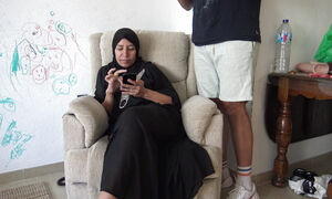 horny arab muslim woman watching pornography with her german stepson