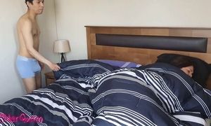 stepson gets into stepmom's bed and touches her while she rests