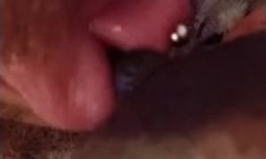 Nipple play with split tongue