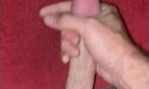 Slow motion stroking with cum shot