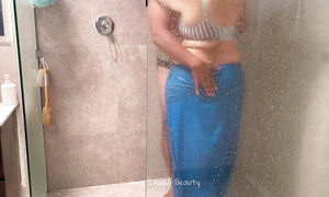 Beautiful Indian Couple - Hot Desi Wife in Saree Making Love in Shower - Saree Sex in Bathroom - Loud Moaning - Pussy Fingering