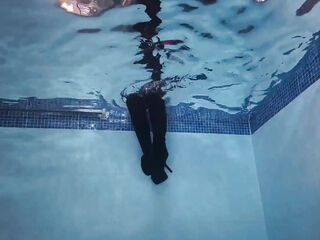 Underwater Wetsuit Dominatrix Tease in Heels