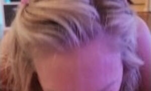 FULL VIDEO! Cheating MILF blonde slut wife POV blowjob w big cock - Sloppy Spit Gagging Deep Throat