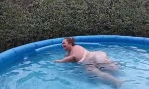 SSBBW floating naked in the pool and shaking her big fat ass! By Viola Tittenfee