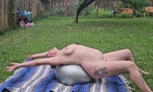 GILFJai naked on a yoga ball