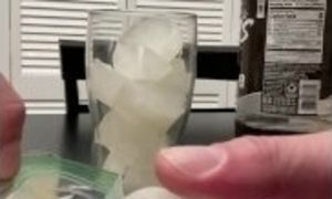 Cum & Coke - My wife told me to make a drink with my frozen cum cubes and a shot of my thawed cum