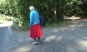 'Blonde granny picked up and fucked near the road'