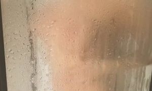 Wifeâ€™s Big Soapy Tits and a Quick Blowjob in the Shower