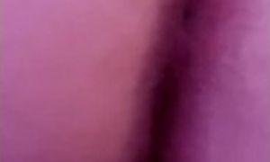 Girlfriend bent over taking warm up strokes