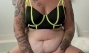 BBW stepmom MILF plays with vibrating wand in sexy lingerie your POV