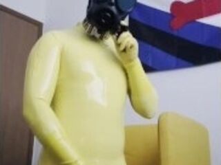 Yellow rubber drone jerking until completion