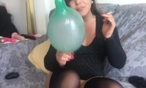 Balloon popping with cigarette