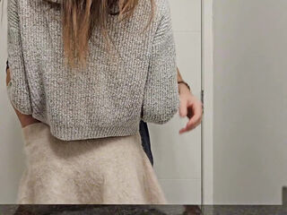 Stepsister moans in toilet