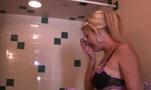 Hot Blonde MILF Strips Nude And Showers