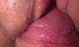 Crazy creamy bitch squirts and gets cum on horny teen pussy