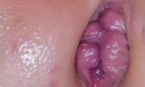 Trans girl anal insertion with oranges, rose bud